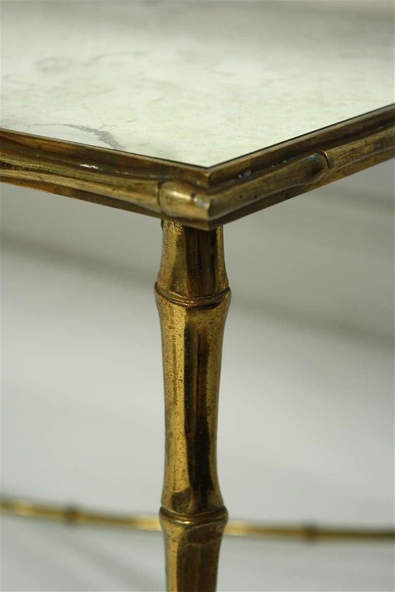 French Brass and Mirror Coffee Table For Sale 2