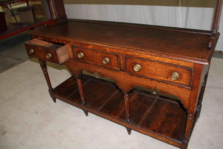 British George III Period Oak High Dresser For Sale