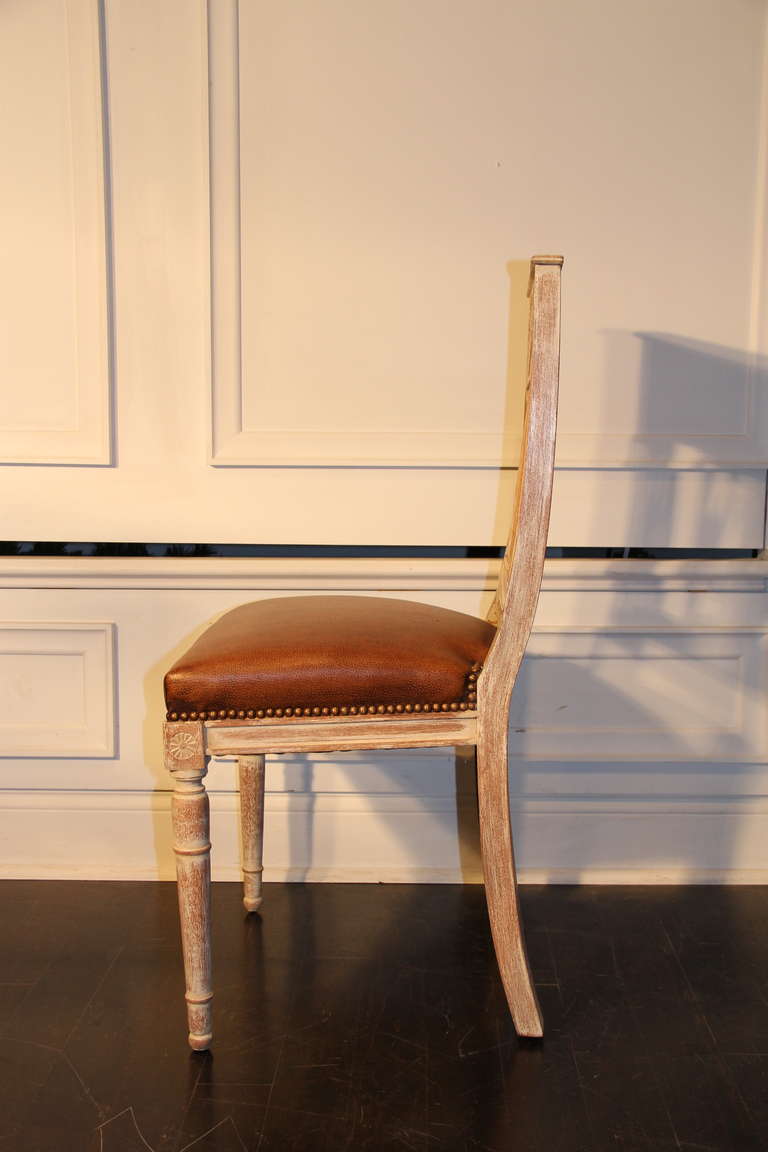 20th Century Set of Six French Lyre Back Dining Chairs For Sale