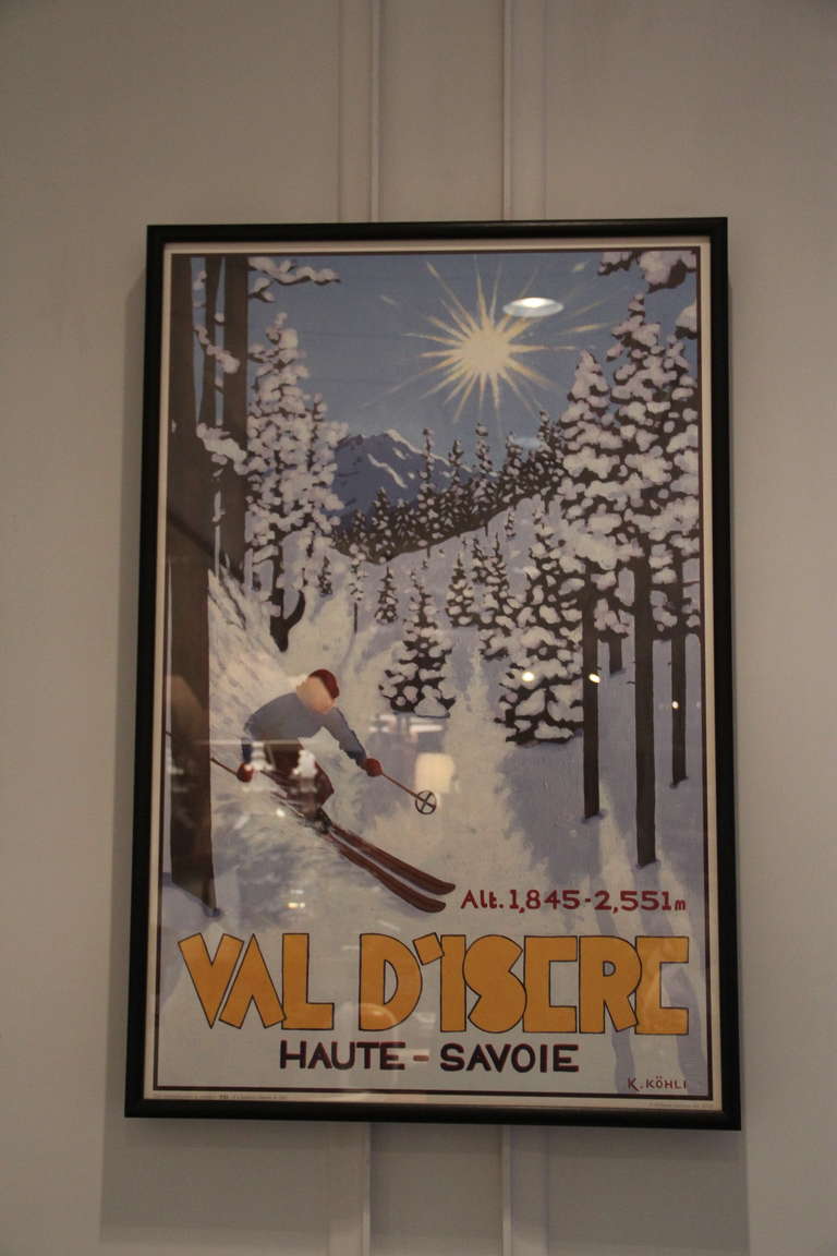British Val d’Isère ‘Off-Piste Skier’ Pullman Limited Edition Poster For Sale