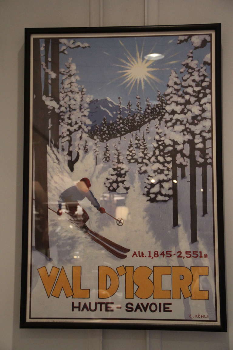Val d’Isère ‘Off-Piste Skier’ Pullman Limited Edition Poster In Excellent Condition For Sale In Cambridge, MA