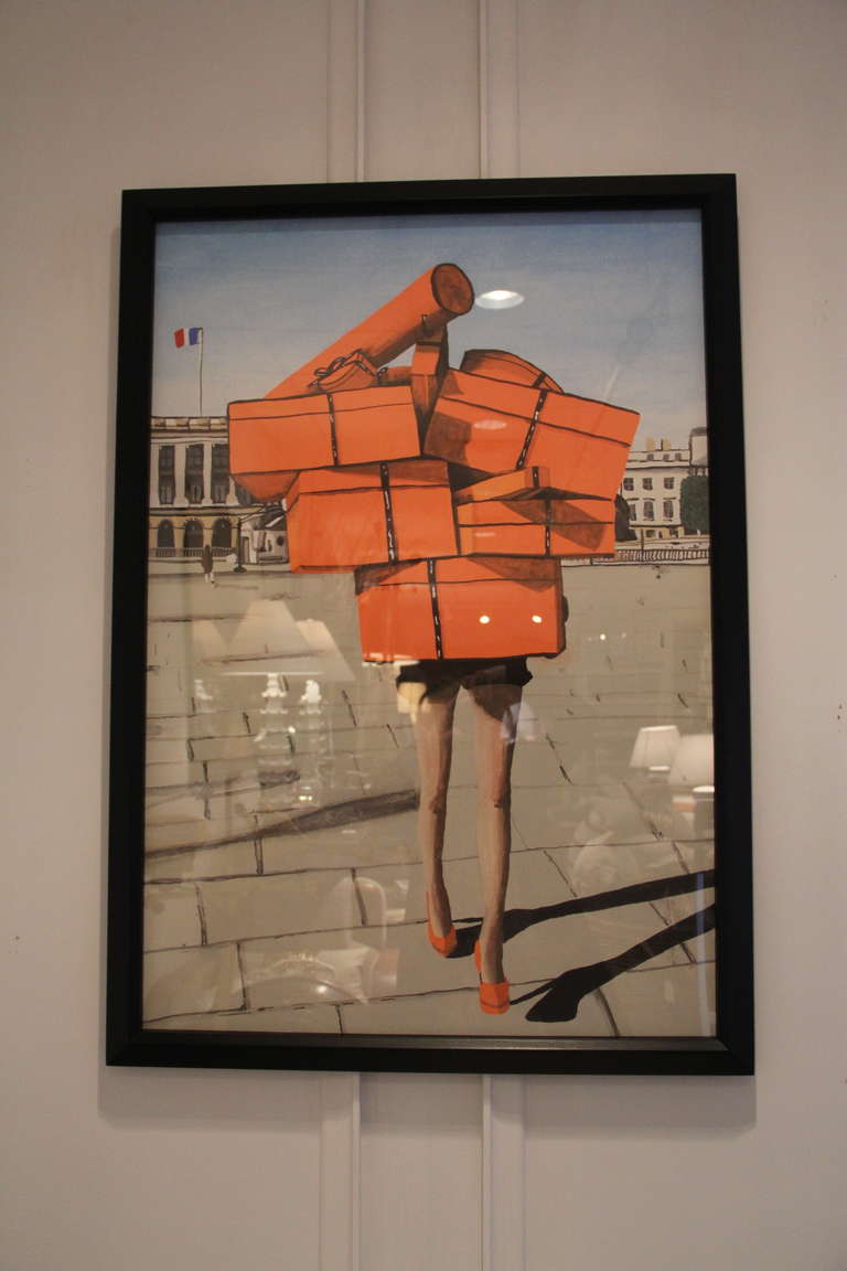 'Hermes Boxes' Framed Print In Excellent Condition In Cambridge, MA