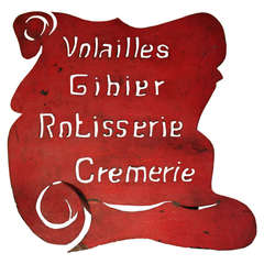 Vintage French Butcher Sign