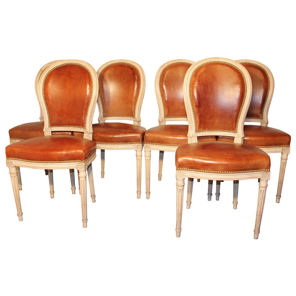 Set of Six Round-Back Fauteuil Chairs