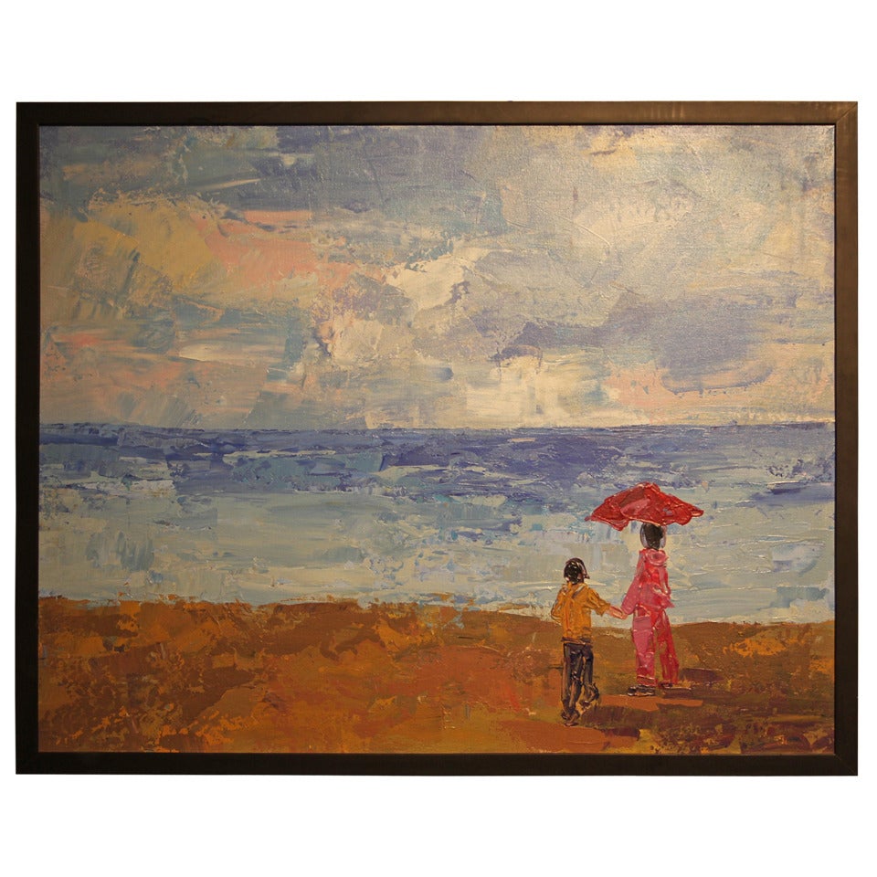 Mother and Child at Sea Painting For Sale