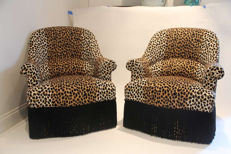 French Pair of Leopard Napoleon Armchairs For Sale