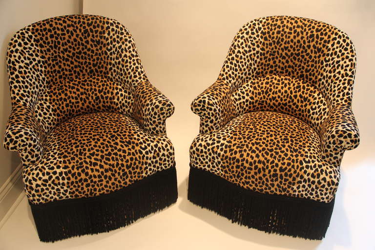 Pair of Leopard Napoleon Armchairs In Excellent Condition For Sale In Cambridge, MA