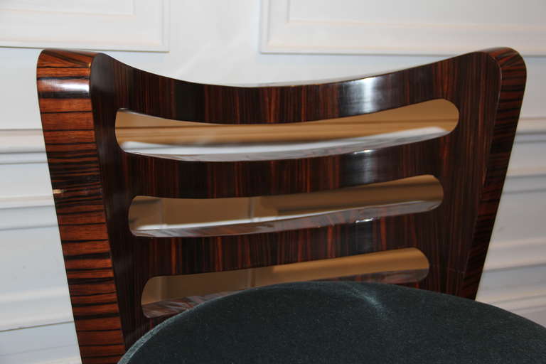 French Pair of Macassar Ebony Chairs For Sale