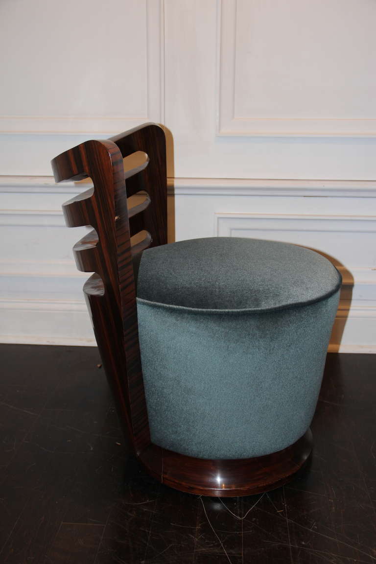 Mid-20th Century Pair of Macassar Ebony Chairs For Sale