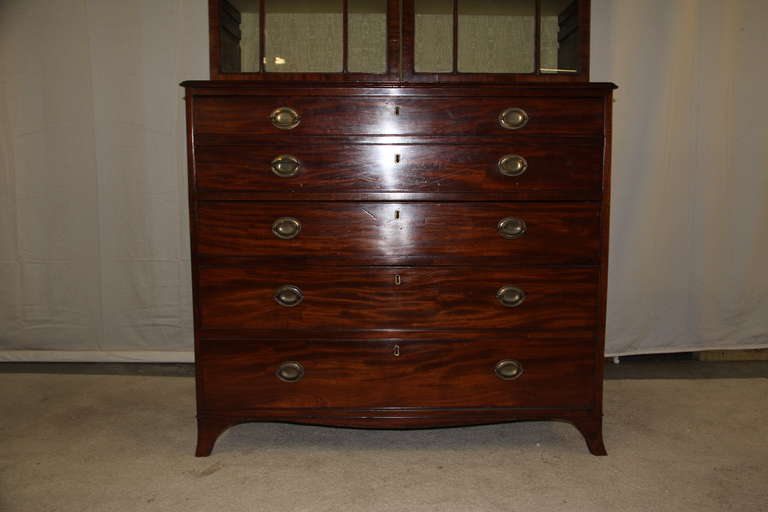 British 18th Century Mahogany Linen Press For Sale