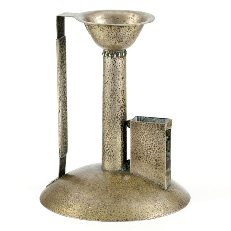 Josef Hoffmann for Wiener Werkstatte: Candlestick: Silvered Alpacca 1903 For Sale