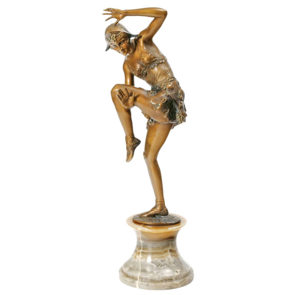 Austrian Art Deco Bronze "Acrobat" by Josef Lorenzl For Sale