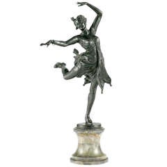Austrian Art Deco Bronze "Danseuse" by Bruno Zach