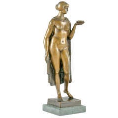 Vienna Secession Bronze "Nude with bowl" by Anton Grath