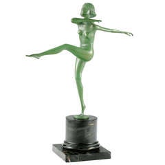 Austrian Art Deco Bronze "Dancing Girl" by Josef Lorenzl