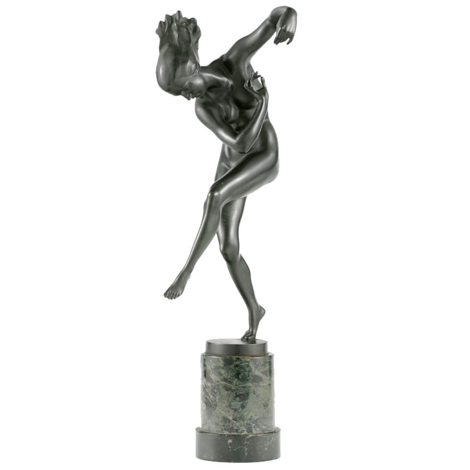 Austrian Art Deco Bronze "Fire Dancer" by Karl Perl