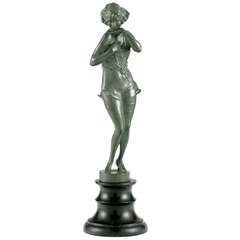Austrian Art Deco Bronze "Erotic Lady" by Bruno Zach