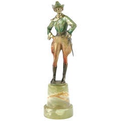 Austrian Art Deco Bronze "Cowgirl" by Bruno Zach