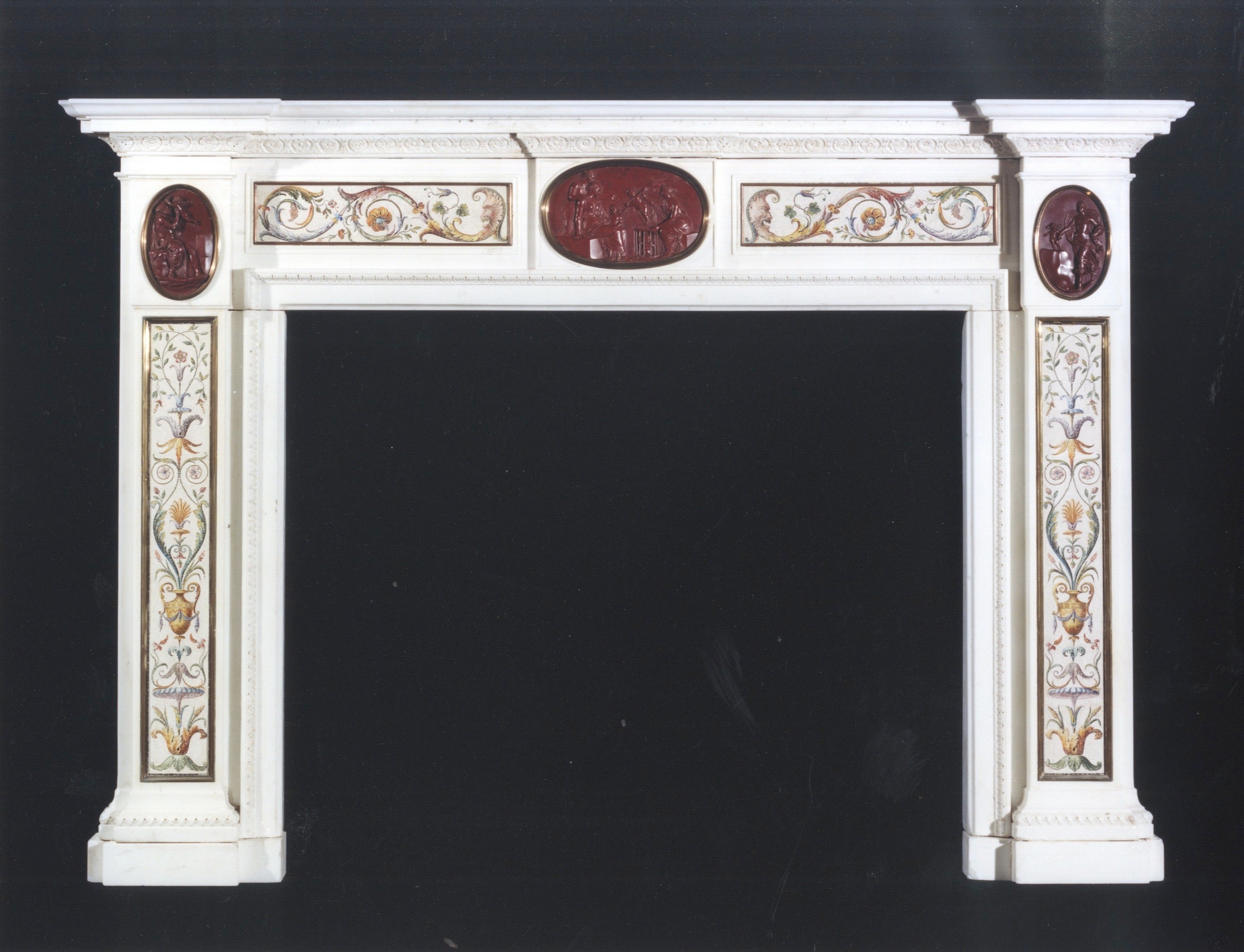 A George III Italian Export White Statuary Marble Chimney Piece (4401631) For Sale