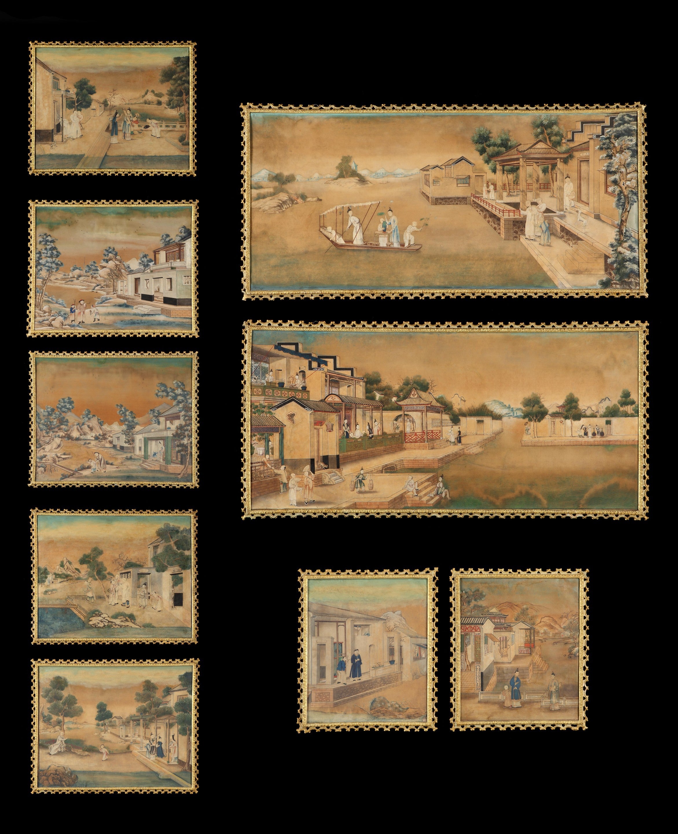 A Set Of Nine George III Period Chinese Export Panels (441001skh) For Sale