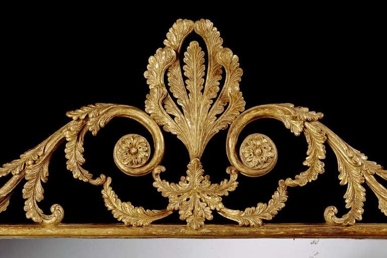 English A George III Carved Giltwood Overmantel Mirror (4403811) For Sale