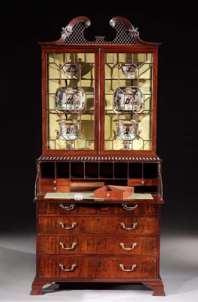 English A George III Mahogany Secrétaire Display Cabinet (4479621) For Sale