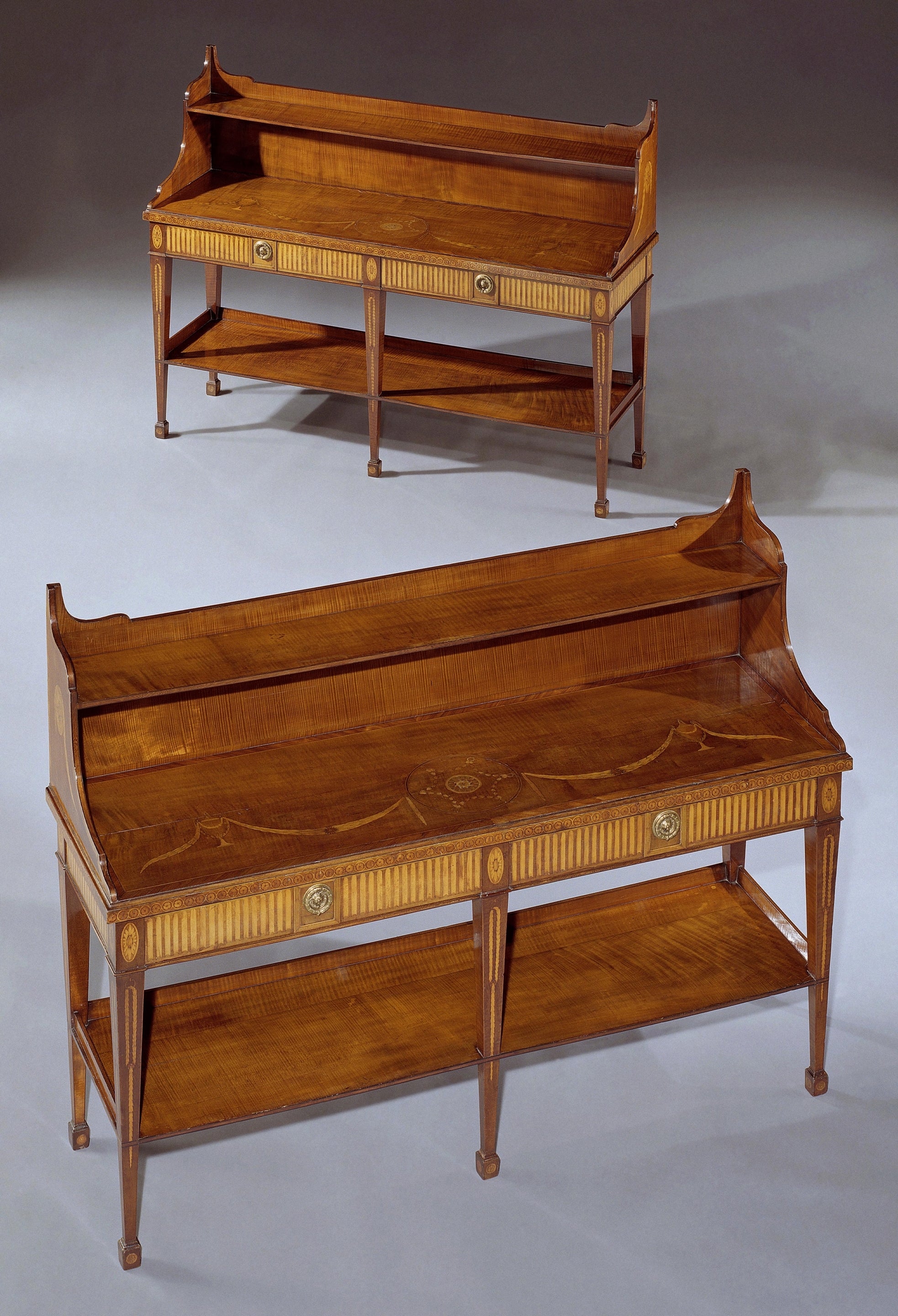 A Pair Of George III Harewood Side Tables Attributed To Mayhew And Ince (4487911) For Sale