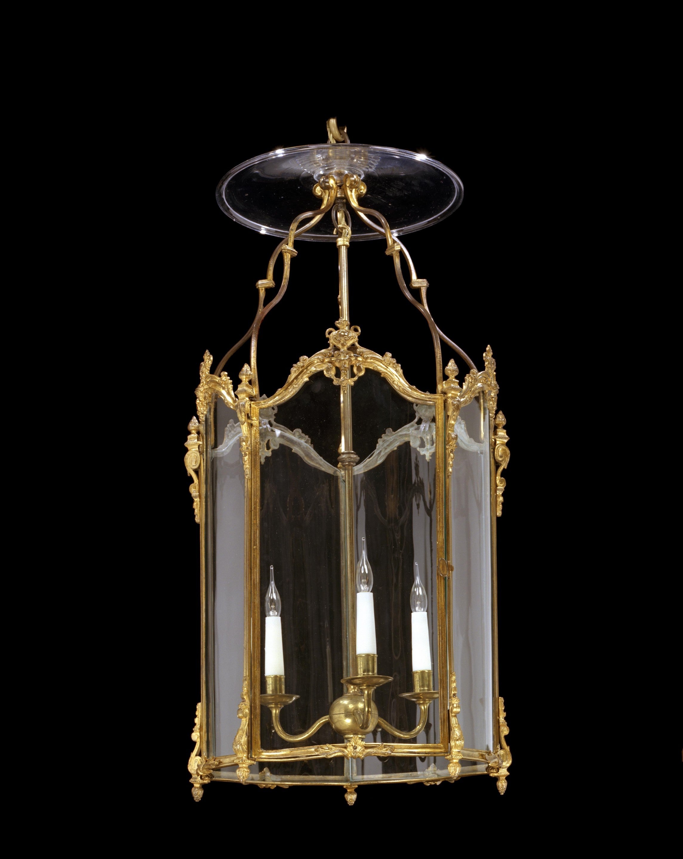 A Louis XVIII Pentagonal Brass Lantern (4419421) For Sale
