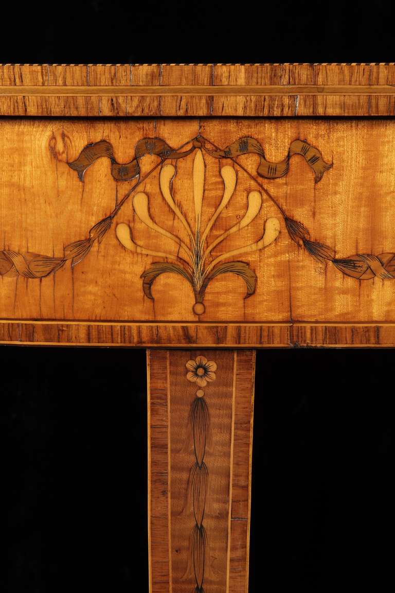 Satinwood A Pair of Irish George III Side Tables Attributed to William Moore (441001DMW) For Sale