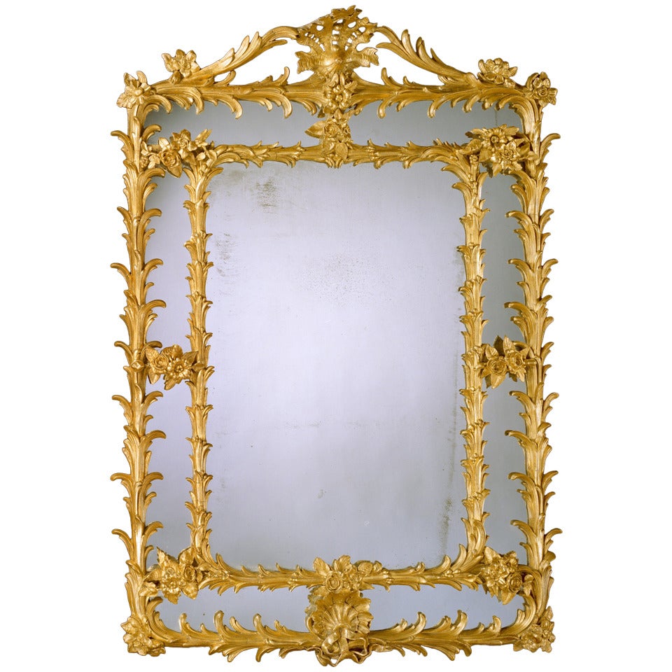 A George III Gilt Composition Border Glass Mirror  (4480921) For Sale