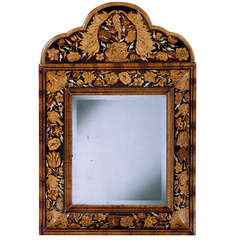 A William and Mary Marquetry Cushion Mirror (4476721)