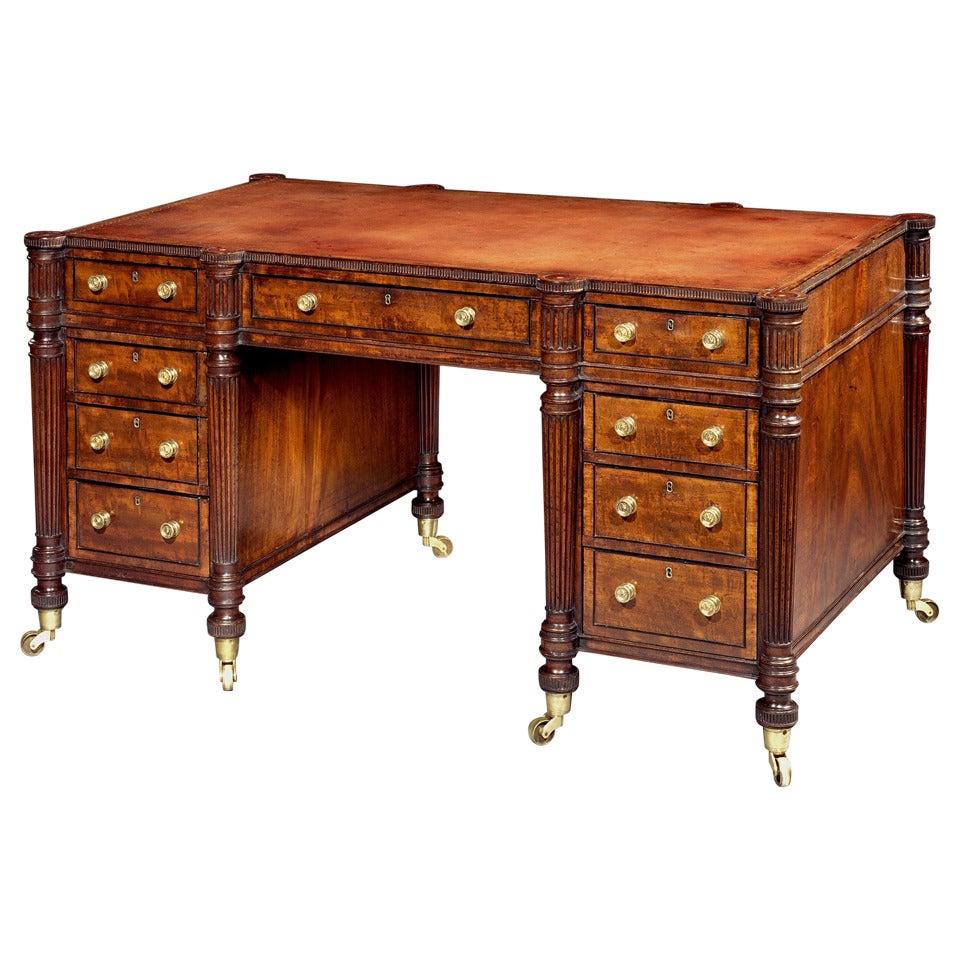 A Regency Mahogany Pedestal Desk Attributed To Gillows (4484031) For Sale
