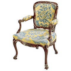 A George III Carved Mahogany Needlework Armchair (4486711) 1