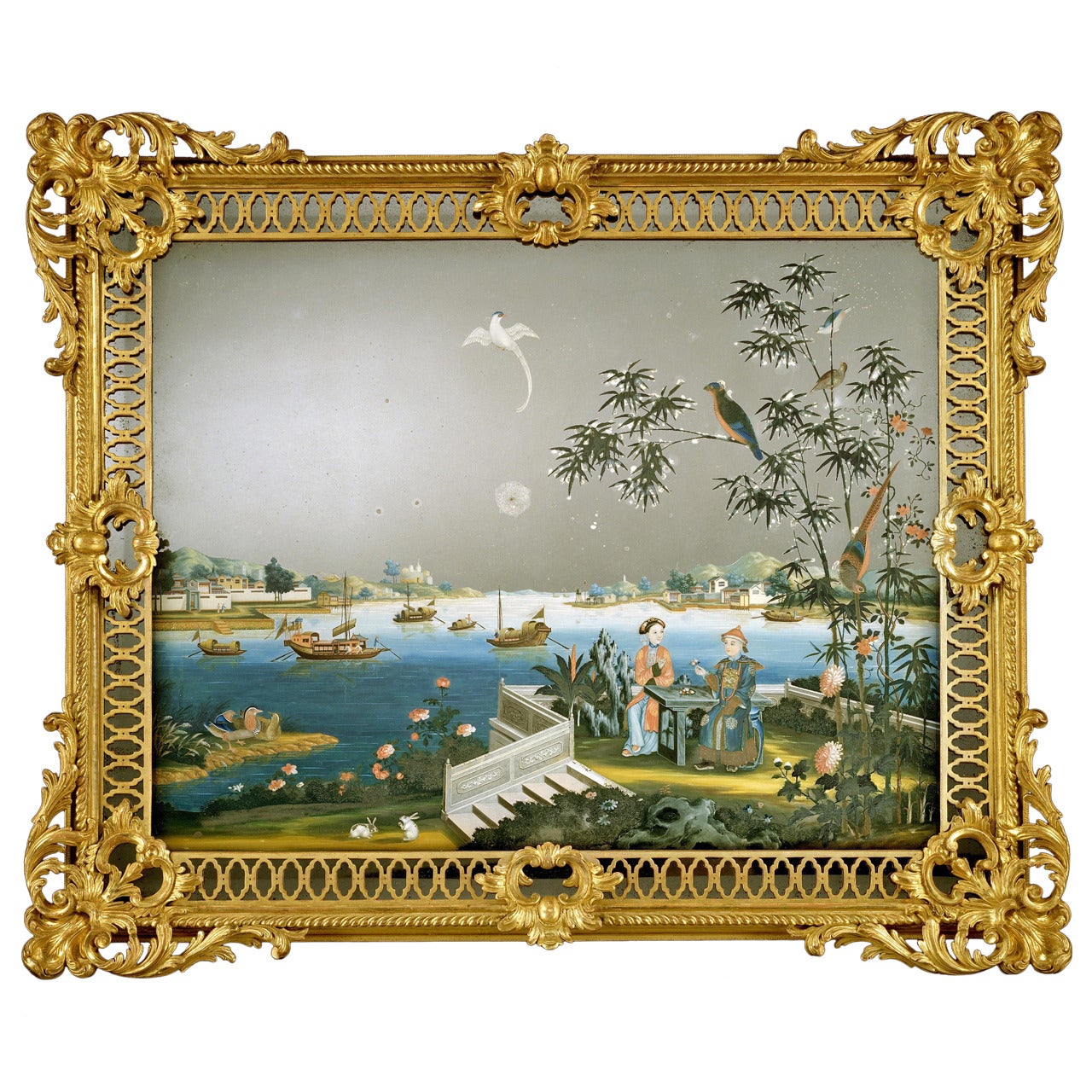 A George III Chinese Export Mirror Painting (4420431) For Sale