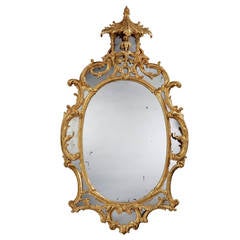 A George II Giltwood Oval Border Glass Mirror (4493231)