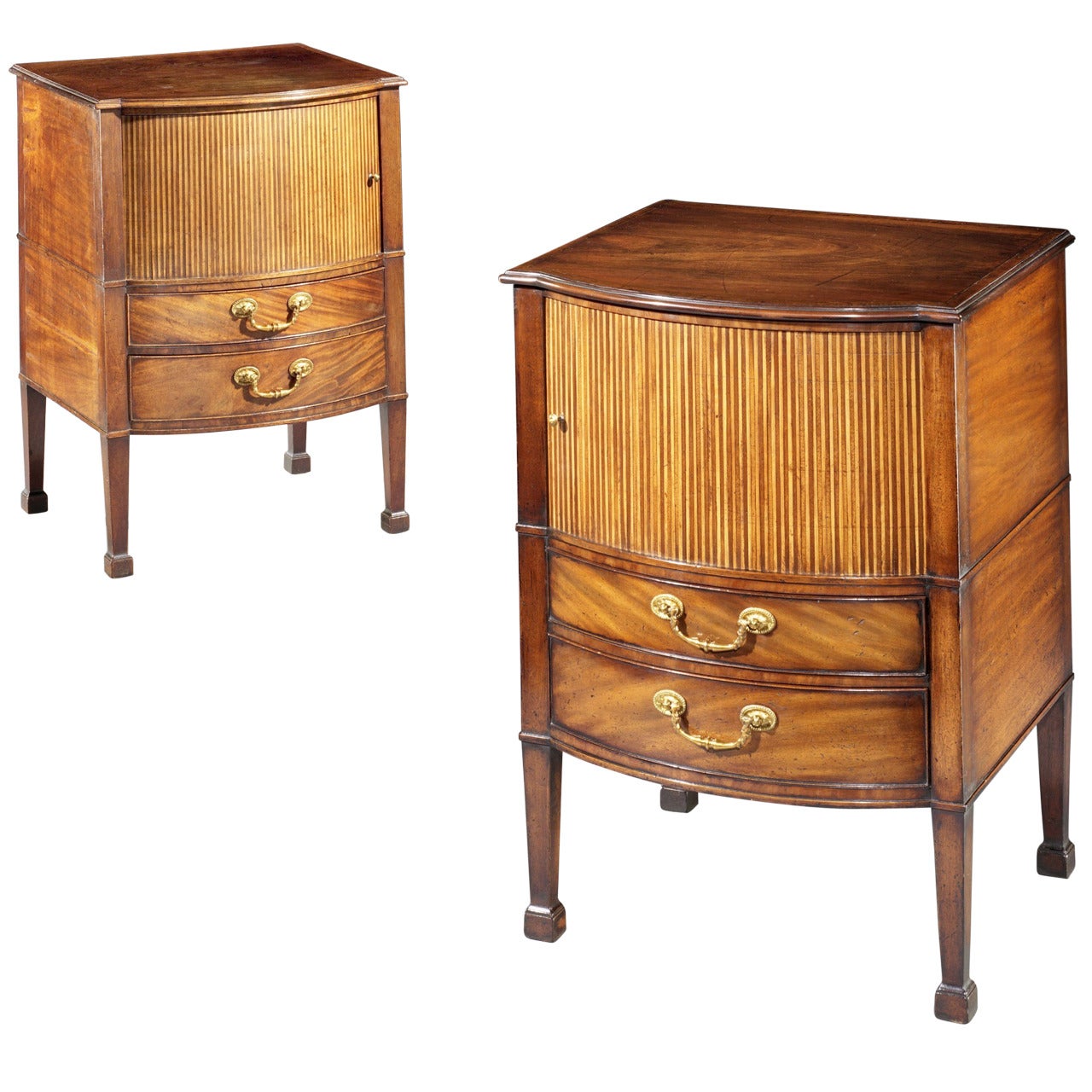 Pair of George III Mahogany Bedside Cupboards For Sale