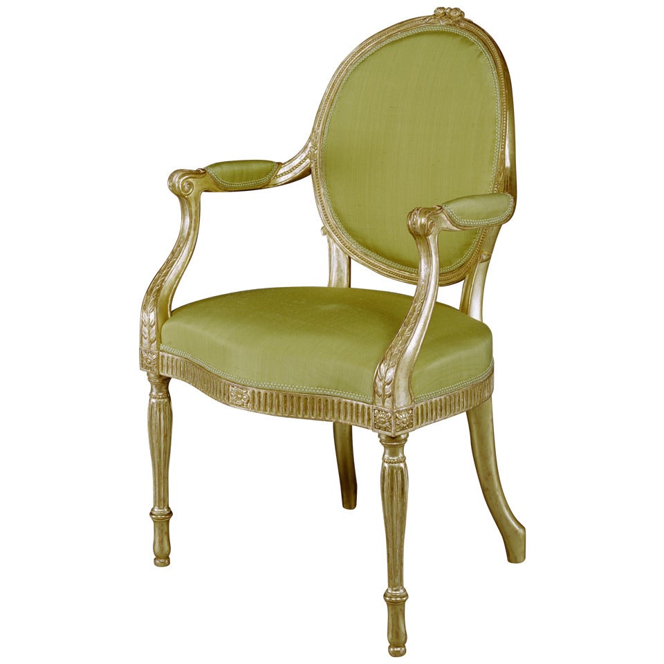 A George III Giltwood Armchair Attributed to Thomas Chippendale (44c9858) For Sale