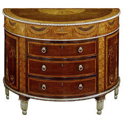 A George III Demi-lune Marquetry Commode Attributed to Mayhew and Ince (4488801)