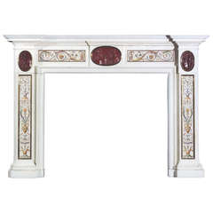 A George III Italian Export White Statuary Marble Chimney Piece (4401631)