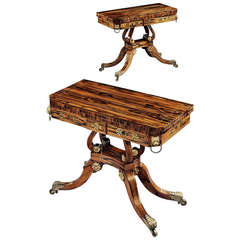 A Pair Of Regency Calamander Card Tables Attributed To George Oakley (4457901)