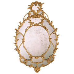 A Fine George III Carved Giltwood Oval Mirror (4408331)