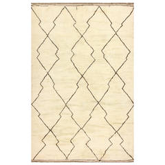 Large Contemporary Moroccan Beni Ourain Rug