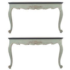 Pair of Louis XV Style Painted Consoles
