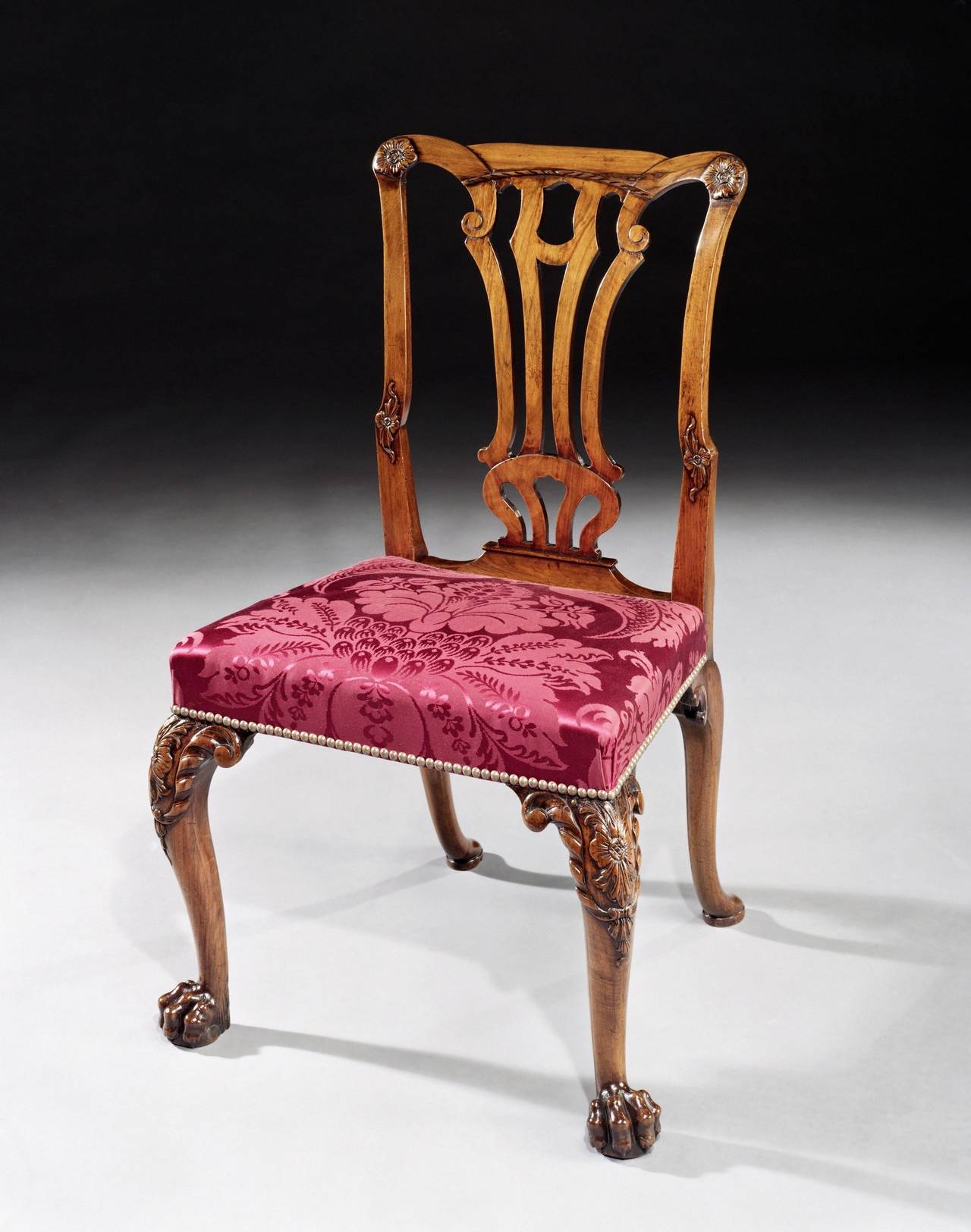 English Set of 14 George II Walnut Dining Chairs For Sale