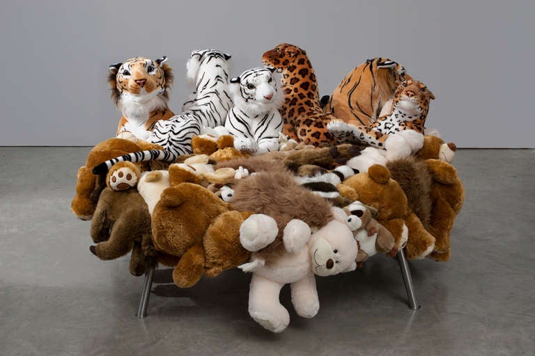 Fernando and Humberto Campana [Brazilian, b. 1961,1953]
Cake stool, 2008
Stuffed animals hand sewed on canvas cover over stainless steel

The Campana Brothers, Fernando (b. 1961) and Humberto (b. 1953) were born in Brotas, a city outside of São