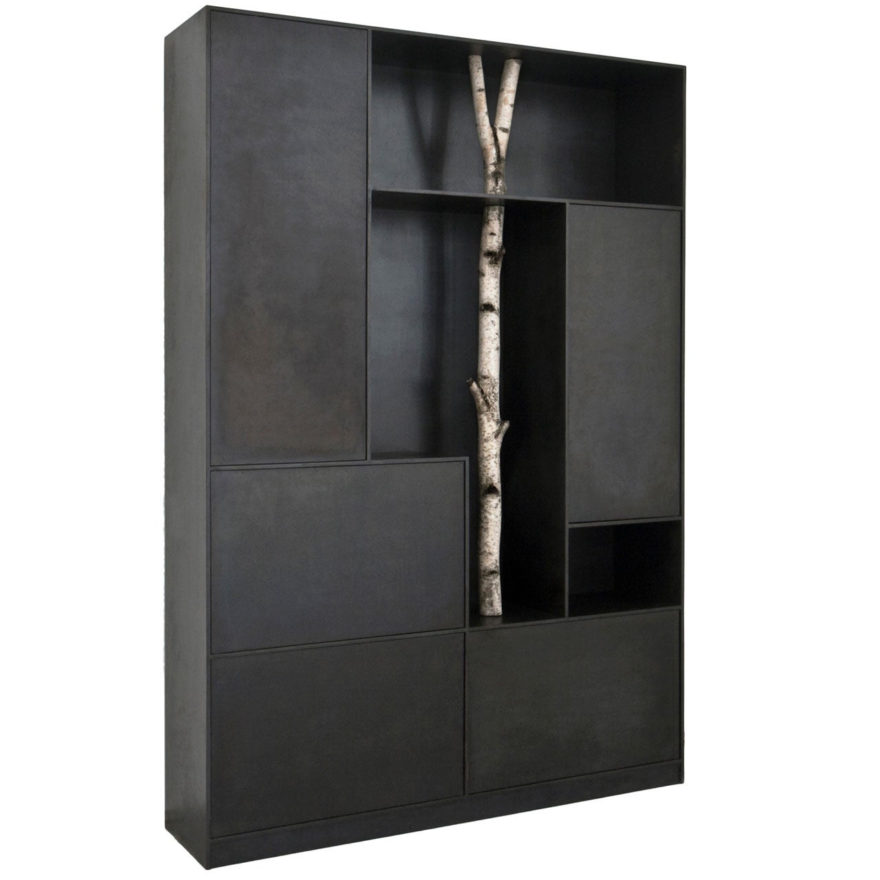 Andrea Branzi, Tree 8, Cabinet, Birch Wood, Patinated Aluminum, 2010