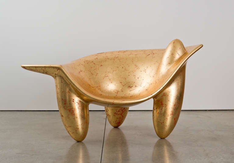 Wendell Castle [American, b. 1932]
Nirvana (Gold), 2013
Gilded fiberglass
34.75 x 62.36 x 33.62 inches
88.3 x 158.4 x 85.4 cm
Edition of 8