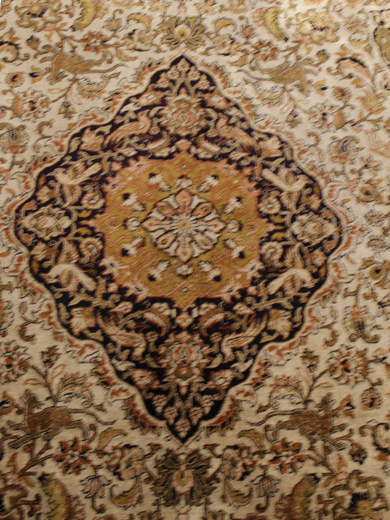 Qom rugs are made in the Qom Province of Iran, around 100 km south of Tehran. Although rug weaving in Qom was not a major industry until the past 100 years the luxurious silk and wool rugs of Qom are known for their high quality and are regarded