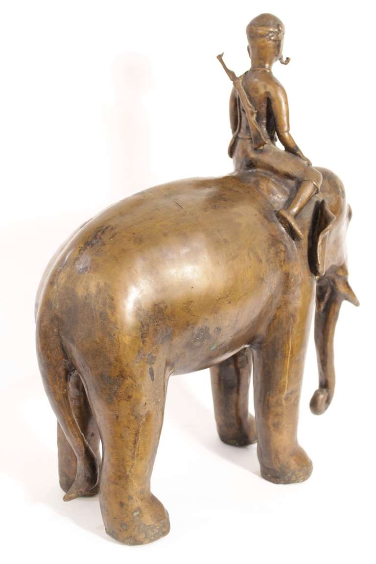 20th Century Oriental Bronze Elephant 2