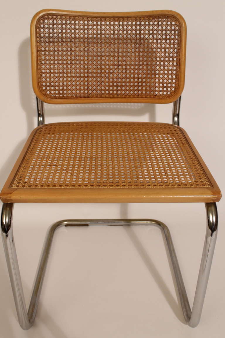Maple Original Set of Seven Cesca Chair by Marce Breuer 60's.